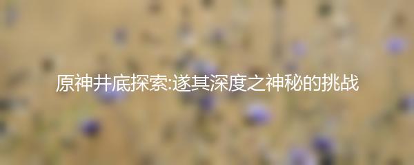 原神井底探索:遂其深度之神秘的挑战