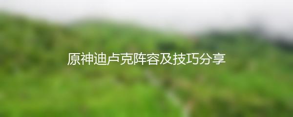 原神迪卢克阵容及技巧分享