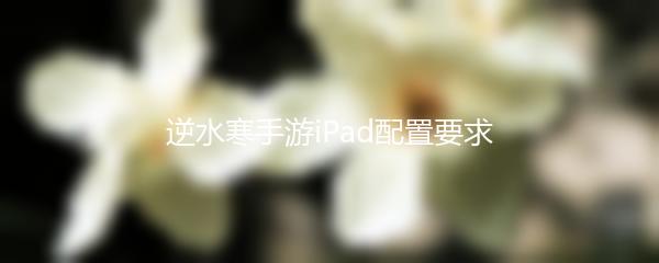 逆水寒手游iPad配置要求