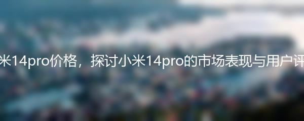 小米14pro价格，探讨小米14pro的市场表现与用户评价