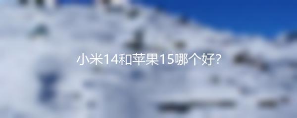 小米14和苹果15哪个好？