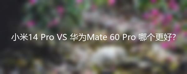 小米14 Pro VS 华为Mate 60 Pro 哪个更好?