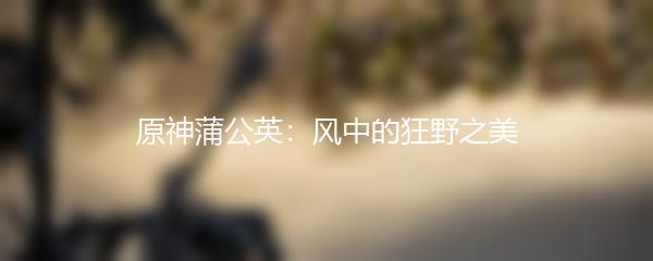 原神蒲公英：风中的狂野之美