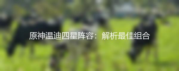 原神温迪四星阵容：解析最佳组合