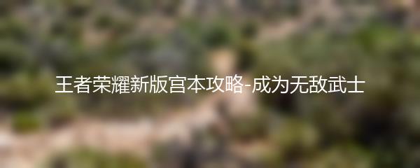 王者荣耀新版宫本攻略-成为无敌武士