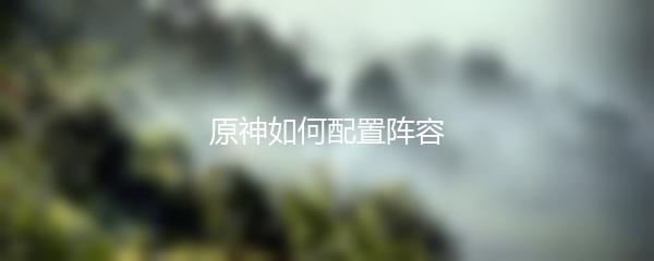 原神如何配置阵容