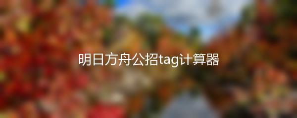 明日方舟公招tag计算器