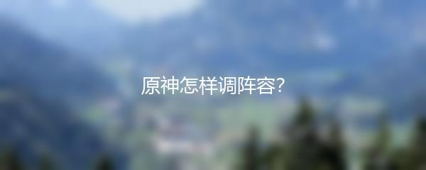 原神怎样调阵容？