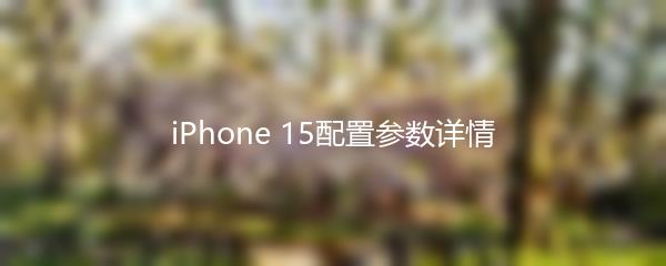 iPhone 15配置参数详情