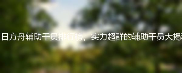 明日方舟辅助干员排行榜，实力超群的辅助干员大揭秘