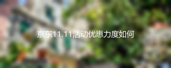 京东11.11活动优惠力度如何