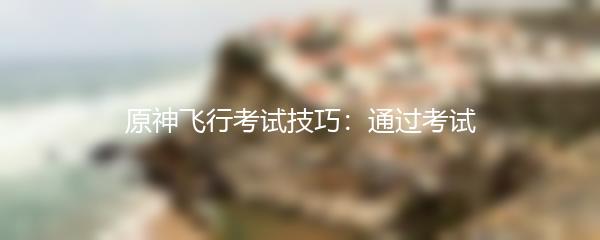 原神飞行考试技巧：通过考试
