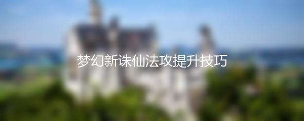 梦幻新诛仙法攻提升技巧