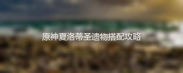 原神夏洛蒂圣遗物搭配攻略