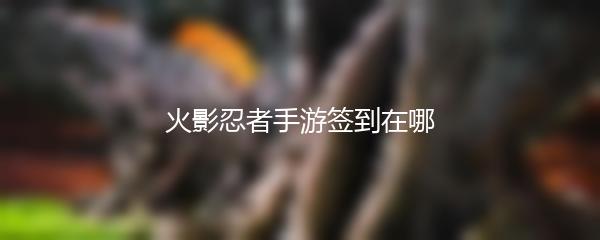 火影忍者手游签到在哪