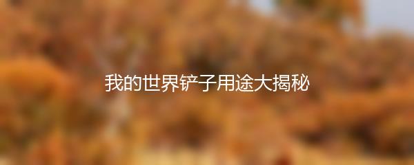 我的世界铲子用途大揭秘