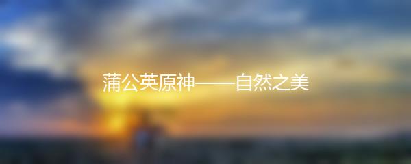 蒲公英原神——自然之美