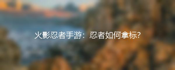 火影忍者手游：忍者如何拿标？