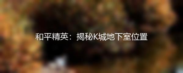 和平精英：揭秘K城地下室位置