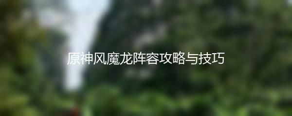 原神风魔龙阵容攻略与技巧