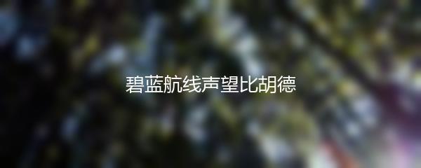 碧蓝航线声望比胡德