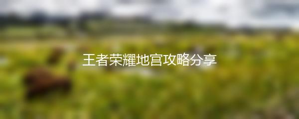 王者荣耀地宫攻略分享