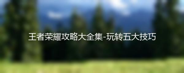 王者荣耀攻略大全集-玩转五大技巧