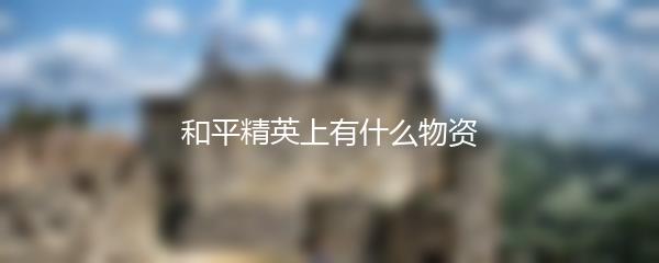 和平精英上有什么物资