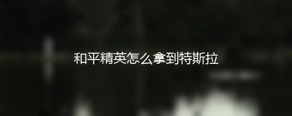 和平精英怎么拿到特斯拉