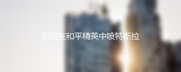 如何在和平精英中喷特斯拉