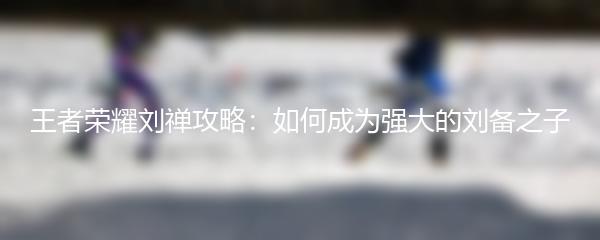 王者荣耀刘禅攻略：如何成为强大的刘备之子
