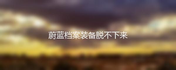 蔚蓝档案装备脱不下来