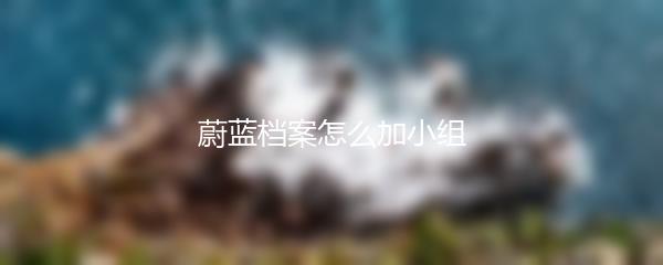 蔚蓝档案怎么加小组