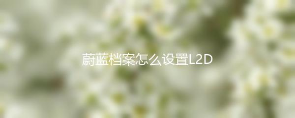 蔚蓝档案怎么设置L2D