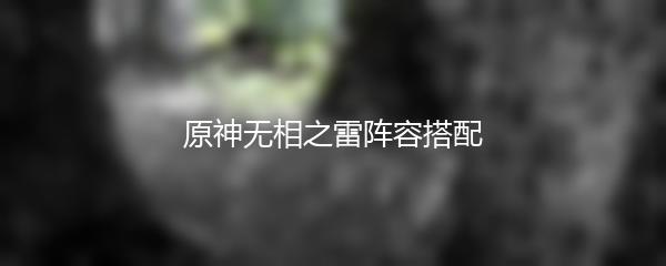 原神无相之雷阵容搭配