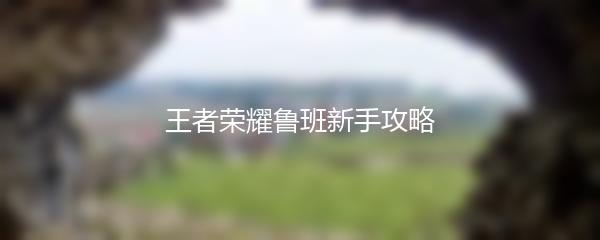 王者荣耀鲁班新手攻略