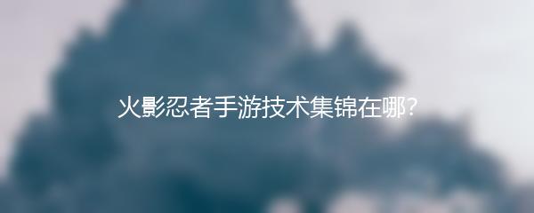 火影忍者手游技术集锦在哪？