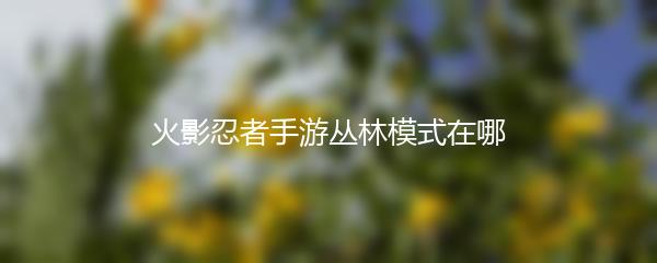 火影忍者手游丛林模式在哪