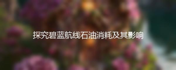 探究碧蓝航线石油消耗及其影响