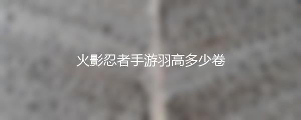 火影忍者手游羽高多少卷