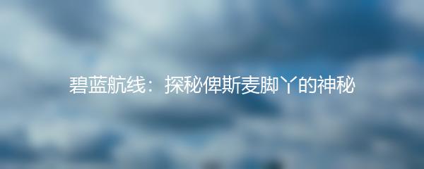 碧蓝航线：探秘俾斯麦脚丫的神秘