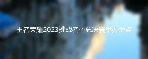 王者荣耀2023挑战者杯总决赛举办地点