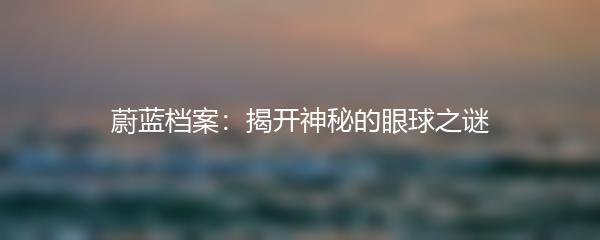 蔚蓝档案：揭开神秘的眼球之谜