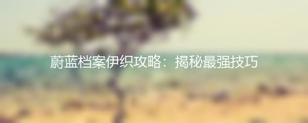 蔚蓝档案伊织攻略：揭秘最强技巧