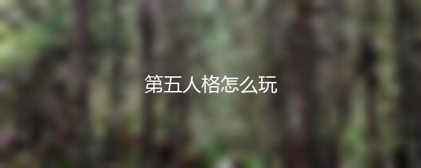 第五人格怎么玩