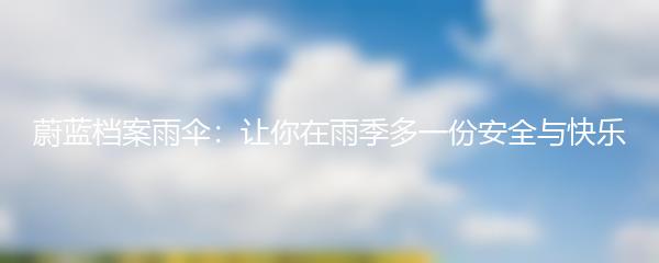 蔚蓝档案雨伞：让你在雨季多一份安全与快乐