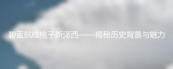 碧蓝航线桃子新泽西——揭秘历史背景与魅力