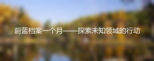 蔚蓝档案一个月——探索未知领域的行动