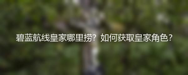 碧蓝航线皇家哪里捞？如何获取皇家角色？