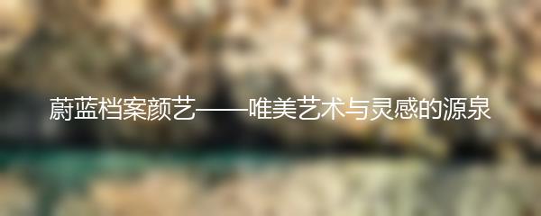 蔚蓝档案颜艺——唯美艺术与灵感的源泉